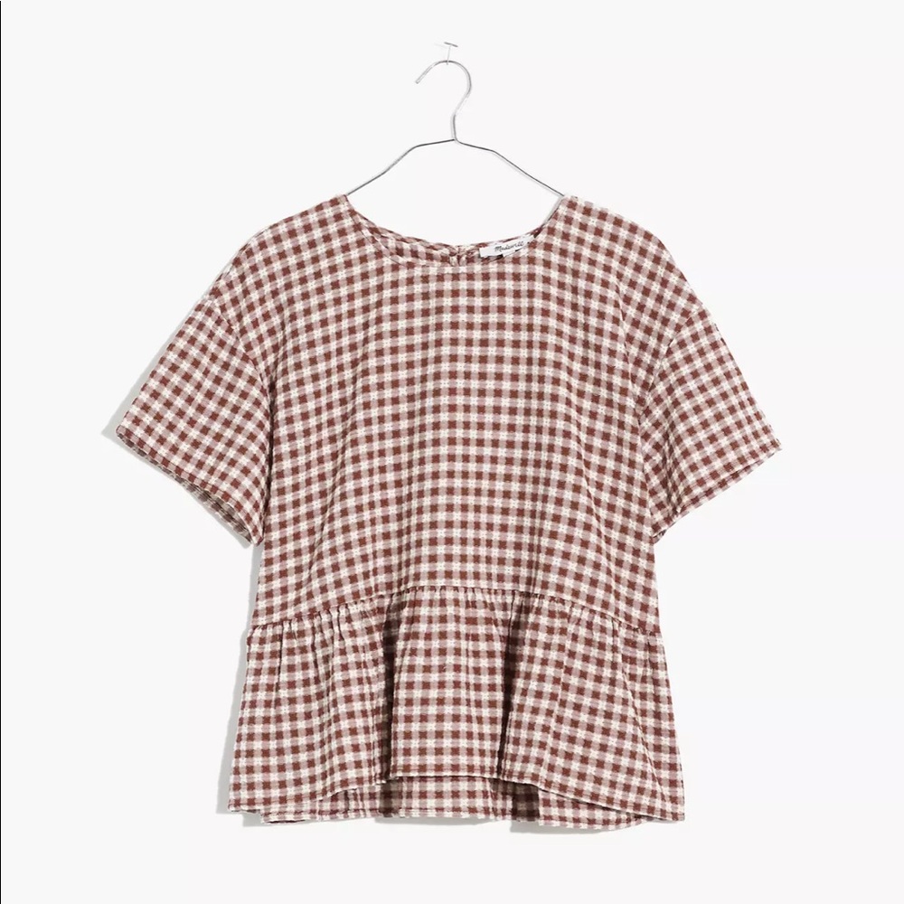 NEW!!! MADEWELL MEDFORD TOP IN TEXTURED GINGHAM S